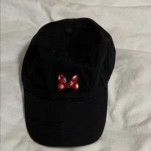 Disney Black Hat with Red Bow Design